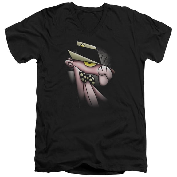 Pink Pantherooth Panther Adult V-Neck T-Shirt Black