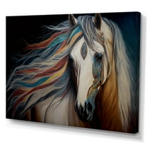 Designart Indian Horse With Colorful Mane I Canvas Wall Art