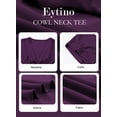 thumbnail image 3 of Eytino Cowl Neck Short Sleeve Tops for Women Dressy Casual Business Shirts Business Work Office Tshirts, 3 of 8