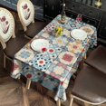 thumbnail image 6 of Multicolor Ethnic Geometric Patchwork Pattern Rectangle Tablecloth 60"x102",Waterproof Polyester Rectangle Table Cloth, Wipeable Spillproof Polyester Tablecloth for Dining, Camping, Indoor and Outdoor, 6 of 6