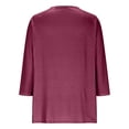 thumbnail image 5 of Women 3/4 Sleeve V Neck Button Down Shirt Business Casual Cotton Dressy Blouse Summer Office Outfit 2025, 5 of 7