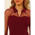 thumbnail image 6 of Allegra K Women's Halloween Costumes Mesh Sheer 3/4 Sleeves Keyhole A-Line Party Dress, 6 of 6
