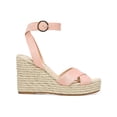 thumbnail image 3 of VIA SPIGA Womens Pink 1" Platform Adjustable Strap Padded Sesilia Square Toe Wedge Buckle Leather Espadrille Shoes 7.5 M, 3 of 3