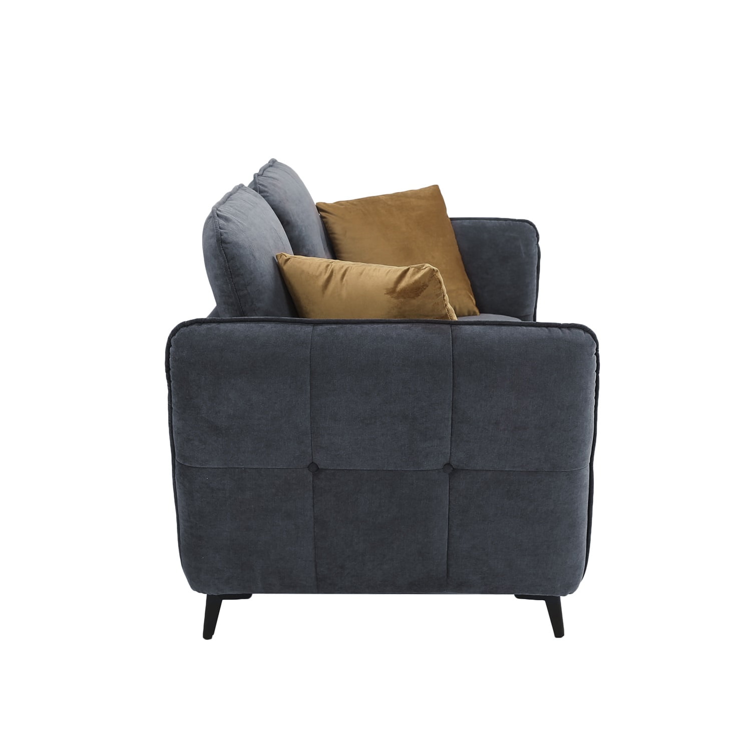 Kadyn 2-Seater Fabric Sofa Couch, Modern Loveseat Sofa with Pillow, Upholstered Linen Fabric Sofa for Living Room, Dark Gray Kadyn 2-Seater Fabric Sofa Couch, Modern Loveseat Sofa with Pillow, Upholstered Linen Fabric Sofa for Living Room, Dark Gray