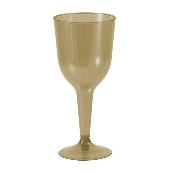 JAM Paper Plastic Wine Glasses - 10 oz - Gold - 20 Glasses/Pack