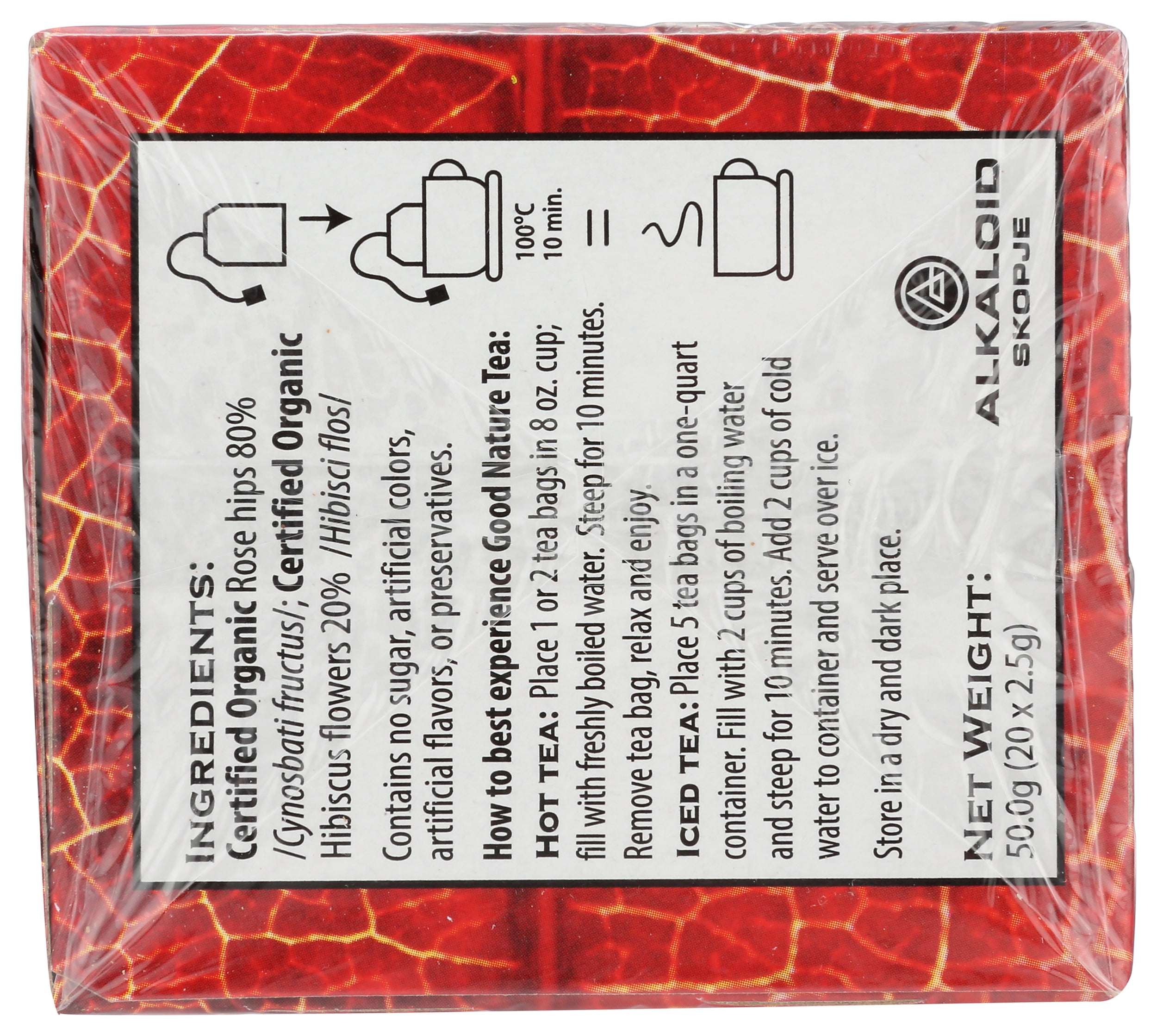 Good Nature Organic Herbal Tea, Rose Hips & Hibiscus, 50G, Pack of 6