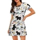 thumbnail image 1 of Disketp Funny Puppy para Camisón Corto de Manga Corta para Mujeres, Camisón Cómodo con Escote Redondo, Bonito y Confortable, 1 of 6