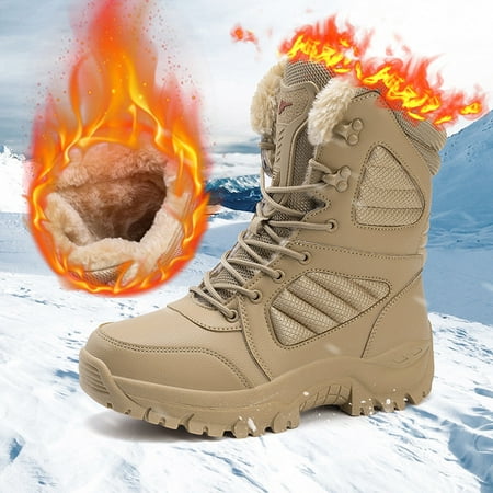 

Man Size 15 Mens Shoes Men s Botas Khaki Hunting Snow Boots Warm Winter Fashionable Thick Comfortable Casual Thick Sole Lace Up Shoes 44