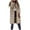 Khaki, variant on ICHUANYI Women's Fashion Lightweight Solid Long Sleeve Zip Up Water-Resistant Packable Hooded Fall Winter Puffer Jacket