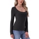 thumbnail image 4 of Camisetas térmicas para mujeres INSPIRE CHIC, capa base de manga larga, ropa interior, tops de pijama de otoño e invierno, camiseta básica, color negro, 4 of 6