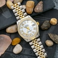 thumbnail image 2 of Pre-Owned Rolex Datejust 31MM 6827 Ice Blue Roman Diamond Dial Diamond Bezel Two Tone Yellow Gold Jubilee Bracelet, 2 of 8