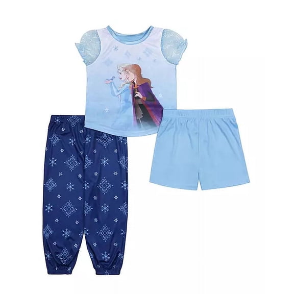 Disney Frozen Elsa, Anna and Bruni 3-Piece Girl's Character Pajama Set (Size 10)
