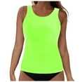 thumbnail image 1 of PMVFHDE Womens Swimwear Tankini Set Summer Solid Color Bikini Top With Swim Shorts Beach Pool Outfit, 1 of 5