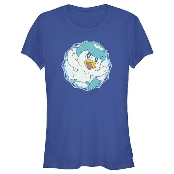 Junior's Pokemon Quaxly Circle  Graphic Tee Royal Blue X Large