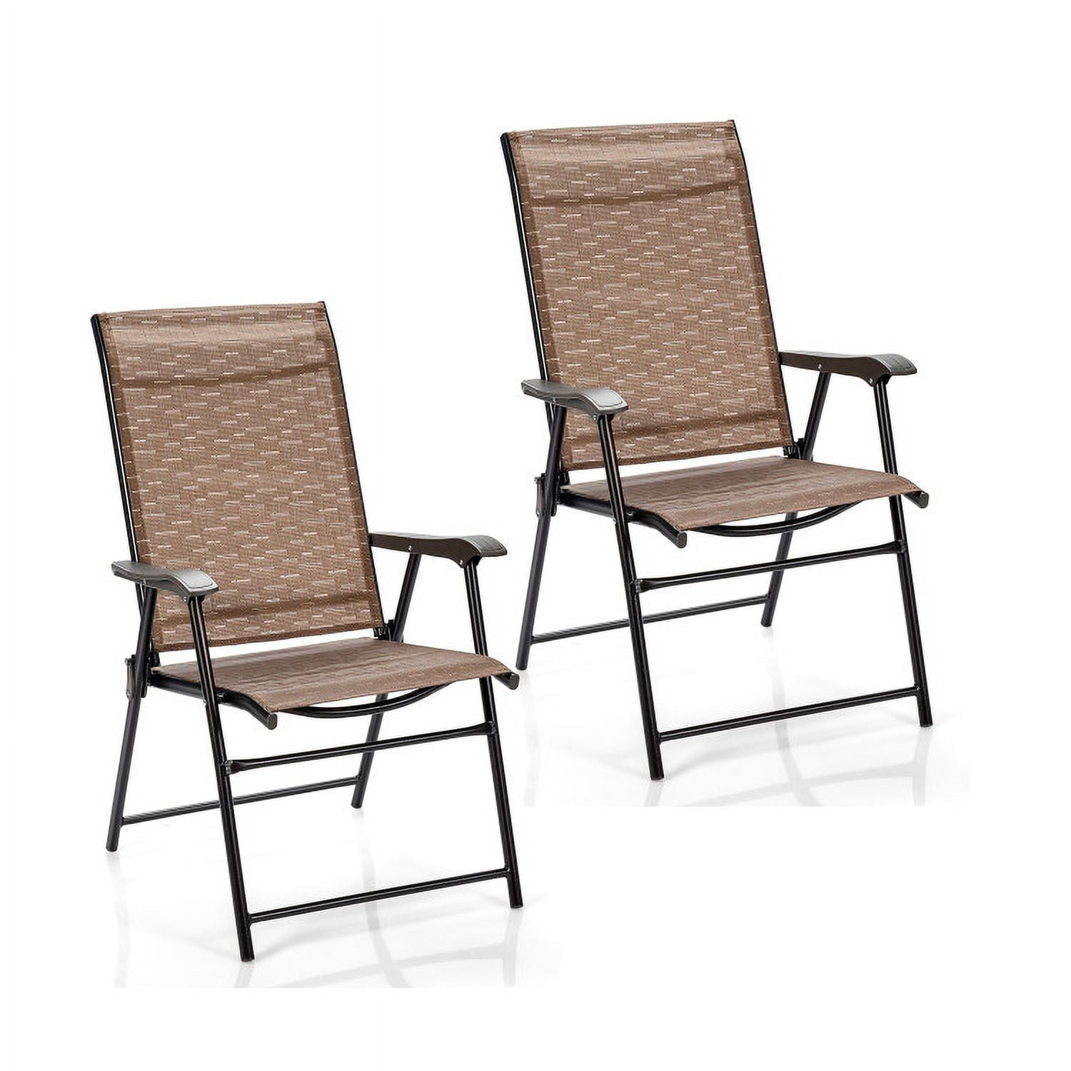 Aimee Lii 2 Pieces Outdoor Patio Folding Chair with Armrest for Camping Garden, Outdoor Patio Set