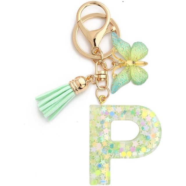 Letter Keychain,26 Letters A-Z Decorative Letter Keychain,Name Keychain for Women Girls Men Teenager Gift