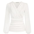 thumbnail image 2 of Blusa cruzada con cuello en V NikouMX para mujer manga larga, 2 of 2