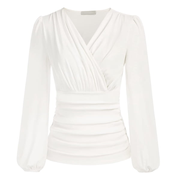 Blusa cruzada con escote en V profundo, blusa de mujer con escote en V profundo, blusa cruzada con escote en V, instalación sencilla