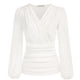 thumbnail image 1 of Blusa cruzada con escote en V profundo, blusa de mujer con escote en V profundo, blusa cruzada con escote en V, instalación sencilla, 1 of 2