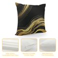 thumbnail image 4 of Nawypu  Black and Gold Marble Throw Pillow Covers Farmhouse Decorative Pillow Case Cushion Summer Pillows Cover Holiday Decor Home for Sofa Couch Bedroom Car Chair Living Room, 4 of 5