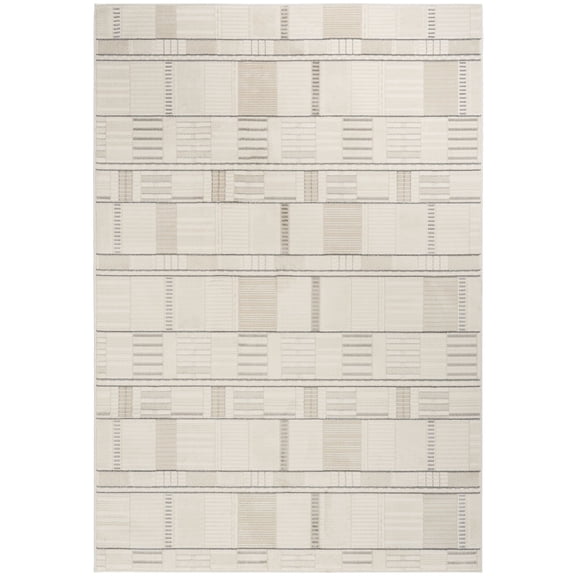 Nourison Nordic 4' x 6' Ivory Grey Modern Indoor Rug