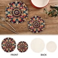 thumbnail image 4 of Pattern Flowers Boho Trivet Mats Pot Holders Cotton Woven Non-Slip Heat Resistant for Hot Pots Pans Pats for Cooking Baking Set of 2, 4 of 7