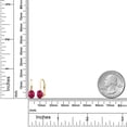 thumbnail image 3 of Gem Stone King Red Ruby Yellow Gold Plated Leverback Earrings for Women (2.00 Cttw, Gemstone July Birthstone, Oval 7X5MM), 3 of 4