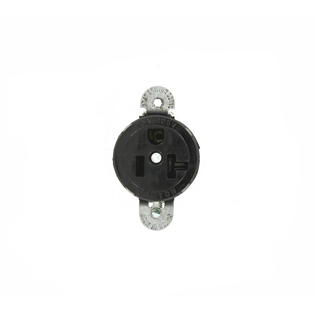 Toma eléctrica Leviton 5558-SS, 20 amperios, 125 V, negra