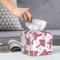 thumbnail image 6 of Sikiie Purple Mushroom Leather Tissue Box Cover Square, tissue box holder, Tissue Box with Bottom Belt-5.2”x5.2”x5.2”, 6 of 7