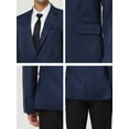 thumbnail image 6 of MODA NOVA Big & Tall Men's Notched Lapel One Button Dress Business Blazer Navy Blue 2XLT, 6 of 6
