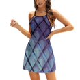 thumbnail image 1 of Abs 3 Sweetheart Knot Flared Dress Fashion Design Large Size Loose Dress Abstract Watercolor Pattern Zigzag Geometric Texture, 1 of 5