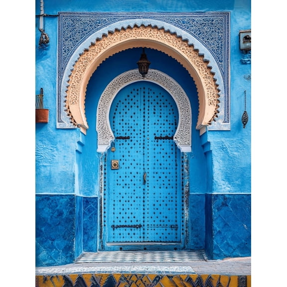 Blue Door Decor Art/Canvas Print, Suitable for Decorating Living Room, Bedroom, Kitchen, Office, Dining Room, Hallway, Moroccan theme room,Entrance, Study, or above the fireplace and gallery wall.