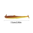 thumbnail image 2 of Swimbait Fishing Lures, 3 Inch 8-Piece Green-Orange Paddle Tail Soft Lures, Durable Silicone Soft Plastic Bass Fishing Lures, Slow Sinking Fish Shape Soft Swimbait for Bass, 2 of 7