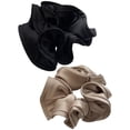 thumbnail image 1 of Miangastore Attaches-Cheveux pour Femmes Chouchous en Satin Abricot 2 Pcs 6X6In, 1 of 9