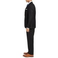 thumbnail image 3 of Mens Flat Front Pant 3-piece Black Modern Fit Vested Suit, 3 of 6