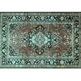 thumbnail image 1 of Ahgly Company Indoor Rectangle Medallion Light Blue Traditional Area Rugs, 7' x 10', 1 of 4