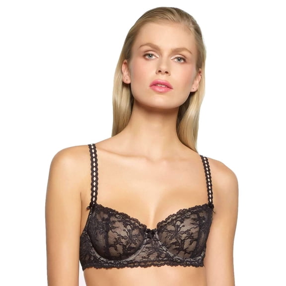 Felina | Harlow Demi Unlined Bra | Lace | Support | Comfort | Padded Straps (Black, 36D)
