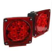 Pair Square Truck Taillights Trailer Stop Brake Lamp 12V Waterproof Side Marker Super Bright LED Tail Light