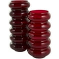 thumbnail image 6 of DecMode 13", 11"H Bubble Red Glass Vase, Set of 2, 6 of 9