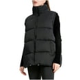 thumbnail image 2 of UPPADA Womens Winter Puffer Vest Sleeveless Zip up Quilted Coats Stand Collar Gilet Jacket with Pockets Womens Plus Size Long Ski Jackets Black,L, 2 of 7