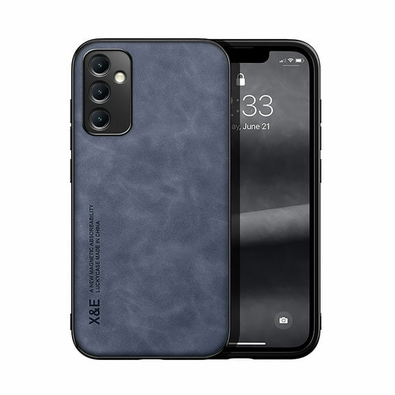 Allytech Business Case for Samsung Galaxy A55, [Slim & Lightweight] Silky Feel PU Leather Shockproof Anti-Fingerprint Case Support Magnetic Car Mount for Samsung Galaxy A55 - Blue