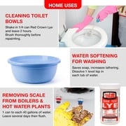 RED CROWN Lye for Soap Making and Cleaning, Pure High-Test Drain Cleaner and Clog Remover, 2.2 lb
