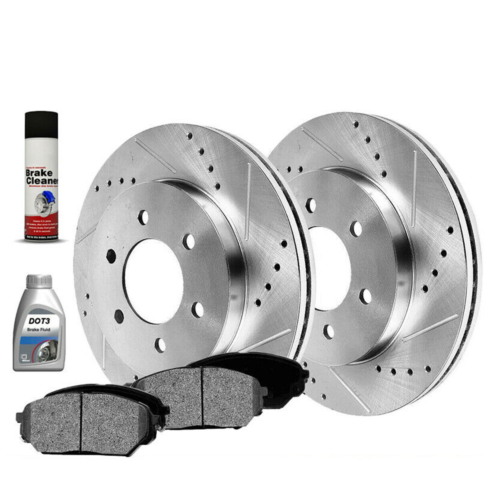 Ceramic Pads For 1995-2004 Toyota Tacoma Front Drilled Slotted Brake Rotors