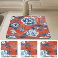 thumbnail image 2 of Navy Blue Porcelain Flower Pattern Drying Mat Diatomaceous Earth Super Absorbent Slip Rubber Sole Heat Resistant 230 Degrees Fahrenheit 23.6×19.7in, 2 of 11