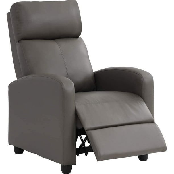 FDW Faux Leather Recliner, Gray