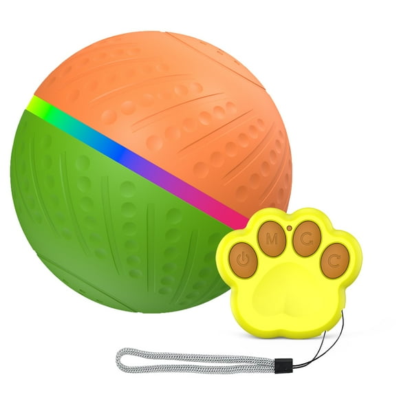 Hearth & Gear Interactive Dog Toy Smart Dog Toy Self Rolling For Large Dog Moving Dog Toy With LED Lights Rechargeable With Remote Control