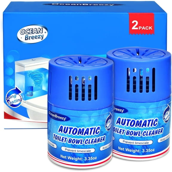 OceanBreezy Toilet Bowl Cleaners 2 Bottles | Automatic Long-Lasting Blue Toilet Cleaner