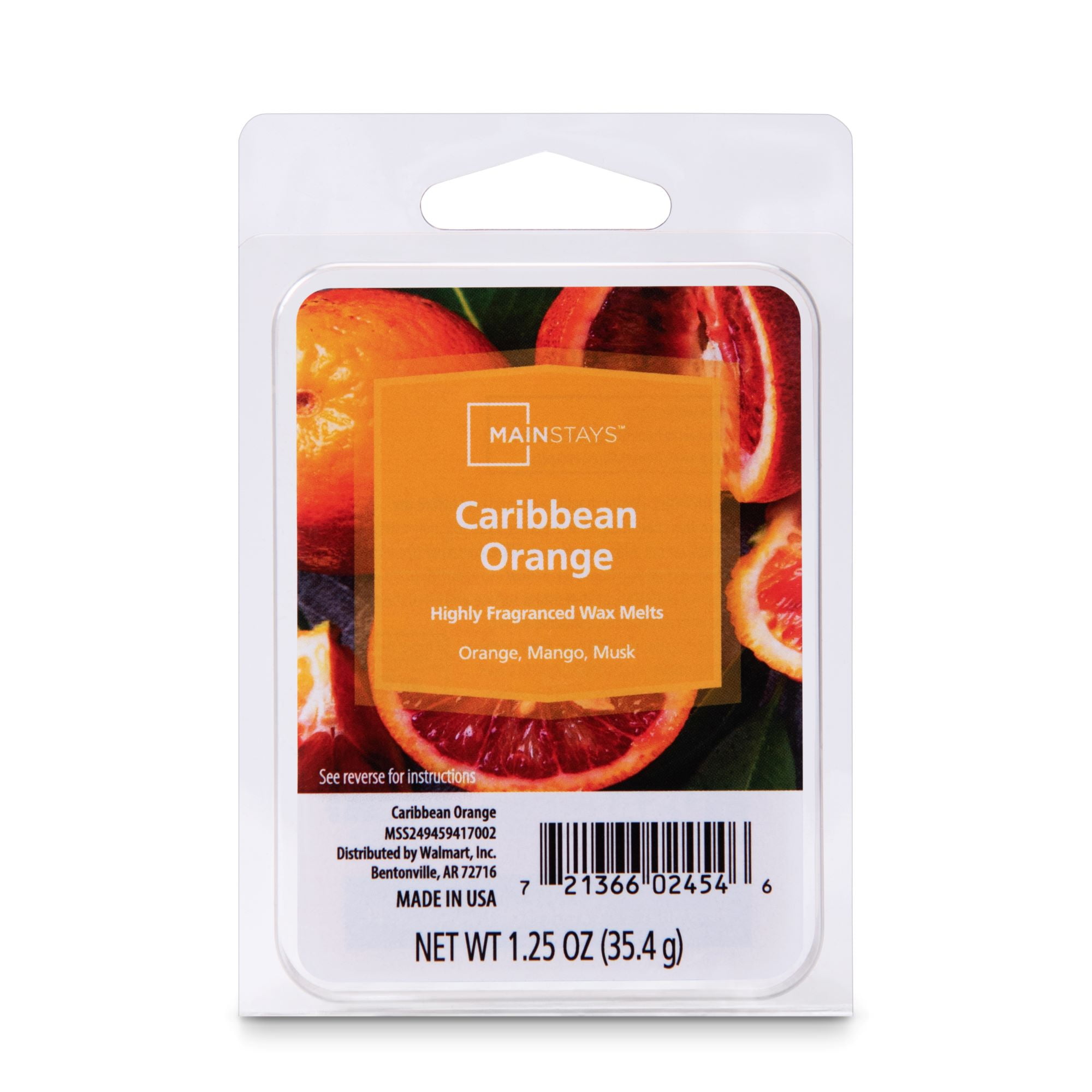 Mainstays Caribbean Orange Wax Melt, 1.25 oz, 6 Pack