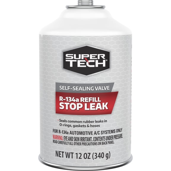 Super Tech R-134a A/C Refrigerant Refill with Stop Leak, 12oz