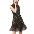 thumbnail image 1 of Unique Bargains Imprimé à Pois Métalliques Robe de Cocktail Sans Manches, 1 of 7